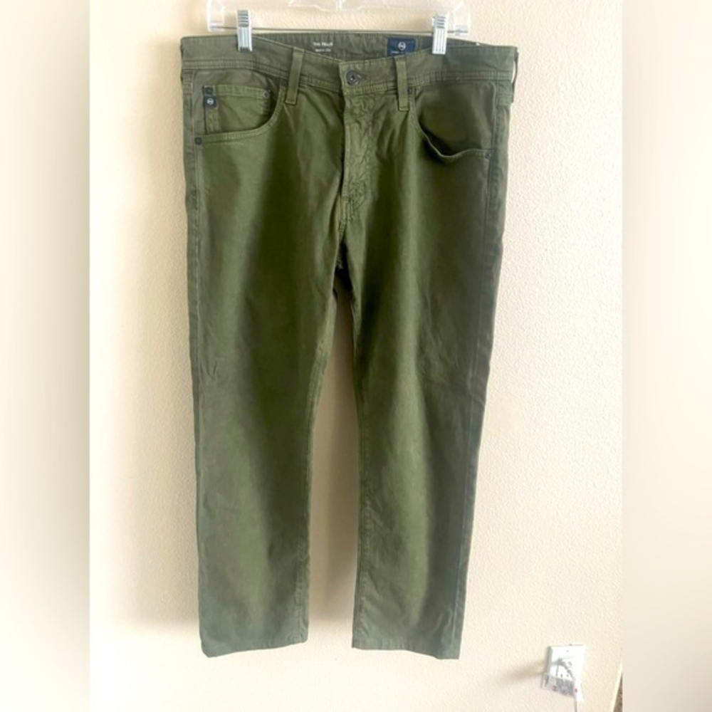 AG Women’s The Tellis Modern‎ Slim Army Green Pants size 34